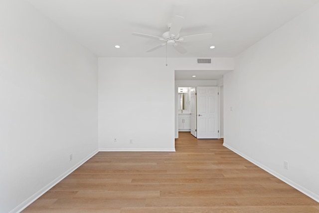 2001 Holcombe Blvd Unit 1605, Houston, TX 77030 - empty room featuring baseboards, light wood-style floors, recessed lighting, and ceiling fan