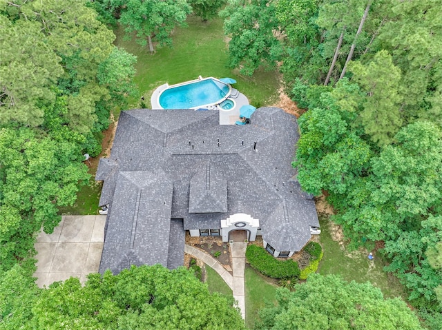 15471 Castlebrook Ct, Montgomery, TX 77316 - view from above of property with a pool