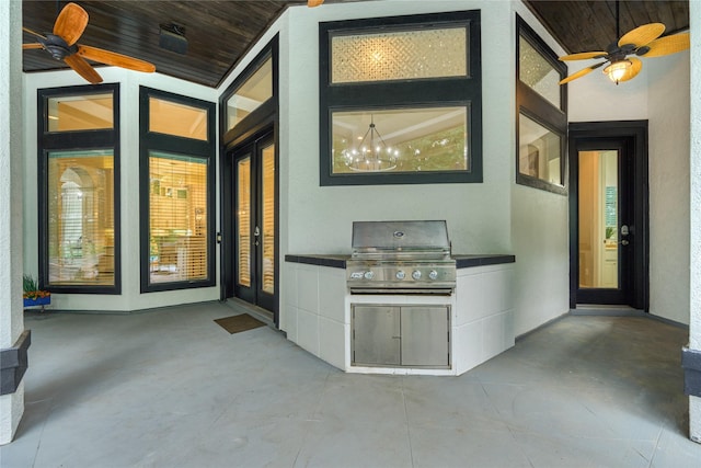15471 Castlebrook Ct, Montgomery, TX 77316 - view of patio / terrace featuring ceiling fan and area for grilling