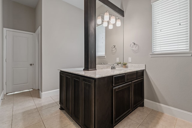 2037 Capriccio Dr, Spring, TX 77386 - bathroom featuring tile patterned floors, vanity, and baseboards