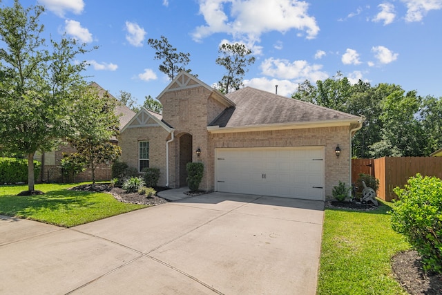 2037 Capriccio Dr, Spring, TX 77386 - view of front facade featuring brick siding, an attached garage, concrete driveway, and roof with shingles