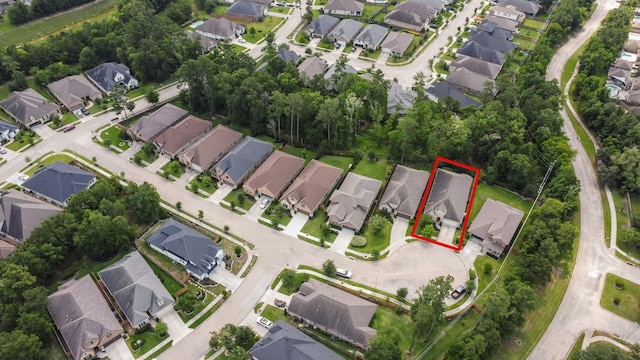 2037 Capriccio Dr, Spring, TX 77386 - aerial overview of property's location featuring nearby suburban area and property parcel outlined