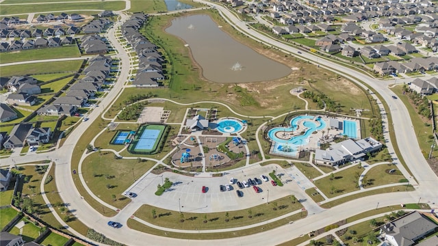 21106 Garden Palm Dr, Cypress, TX 77433 - aerial overview of property's location featuring a large body of water and a pool area