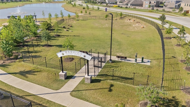 21106 Garden Palm Dr, Cypress, TX 77433 - surrounding community with a water view, fence, and a residential view