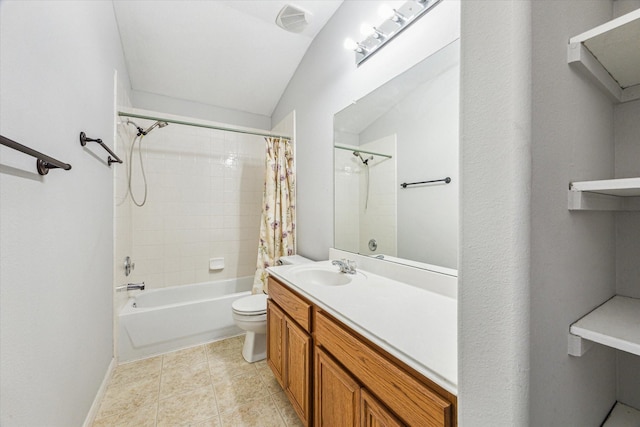 1056 Inverness Cv, Dickinson, TX 77539 - full bathroom featuring toilet, shower / tub combo, vanity, and baseboards