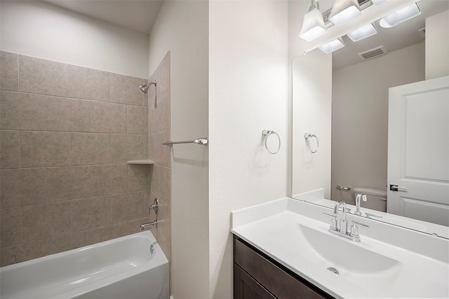658 Cherry Tree Dr, La Marque, TX 77568 - bathroom featuring shower / tub combination, toilet, and vanity