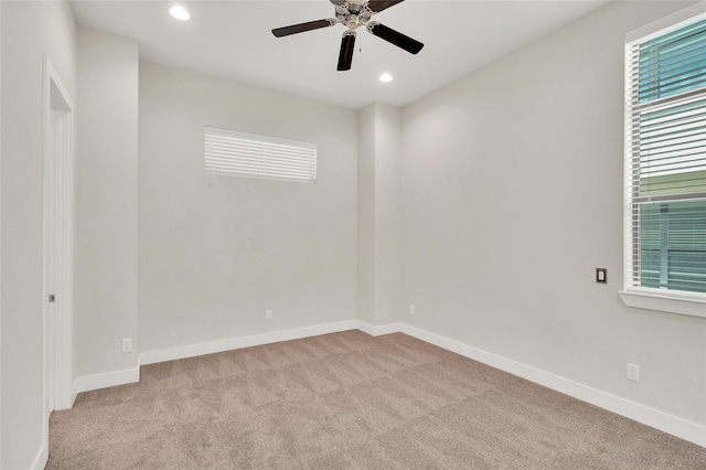 34 N Hutcheson St, Houston, TX 77003 - unfurnished room with light carpet, ceiling fan, healthy amount of natural light, recessed lighting, and baseboards
