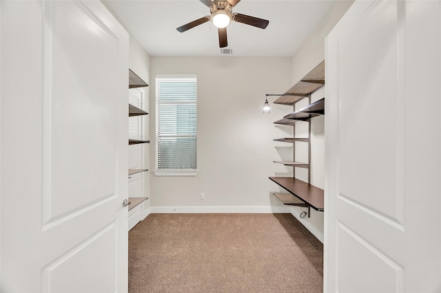 34 N Hutcheson St, Houston, TX 77003 - walk in closet featuring carpet flooring and a ceiling fan