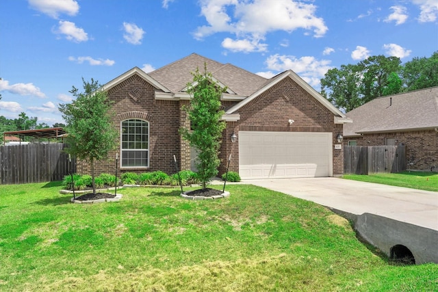 635 W Linnwood Dr, Woodbranch, TX 77357 - traditional home featuring brick siding, concrete driveway, a garage, and a shingled roof