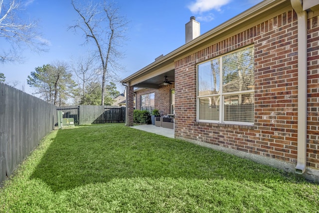 123 Clearmont Pl, Montgomery, TX 77316 - view of yard with a ceiling fan and a patio area