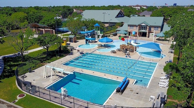 5223 Mimosa Dr, Bellaire, TX 77401 - aerial view of a pool area