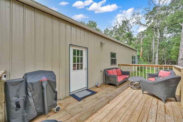 315 Cessna Rd, Trinity, TX 75862 - wooden terrace featuring a grill