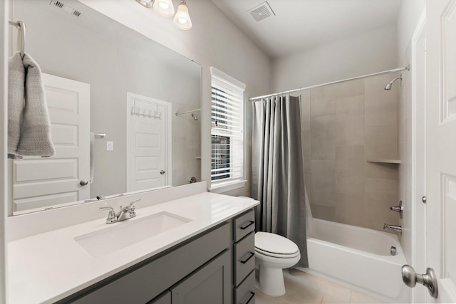 19419 Filly Chase Ct, Tomball, TX 77377 - full bath featuring toilet, tile patterned floors, shower / tub combo, and vanity