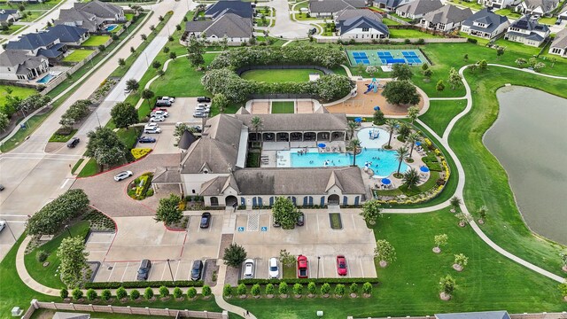 19419 Filly Chase Ct, Tomball, TX 77377 - aerial view of property and surrounding area with a pool area and nearby suburban area