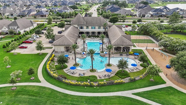 19419 Filly Chase Ct, Tomball, TX 77377 - aerial perspective of suburban area with a pool