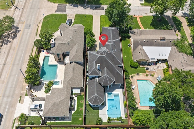 5206 Stamper Way, Houston, TX 77056 - aerial view of residential area with a pool