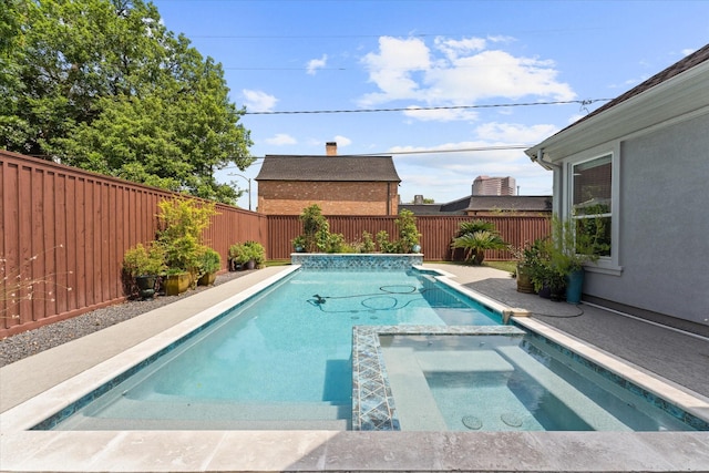 5206 Stamper Way, Houston, TX 77056 - view of pool featuring a fenced backyard and a pool with connected hot tub