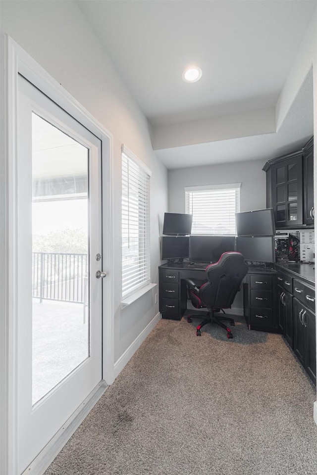 3514 Hampton Landing Ct, Katy, TX 77494 - office with carpet, baseboards, and recessed lighting