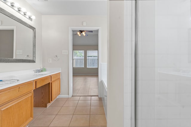 14502 Windmill Meadows Ct, Houston, TX 77082 - bathroom featuring tile patterned floors and double vanity