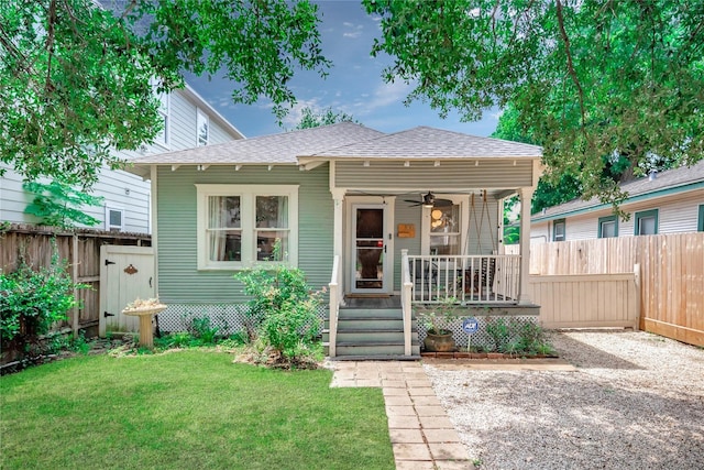108 E 27th St, Houston, TX 77008 - view of front of home featuring covered porch, roof with shingles, and ceiling fan