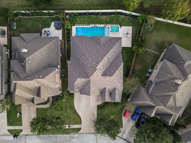 913 Ember Hills Ln, Friendswood, TX 77546 - aerial overview of property's location featuring a pool area