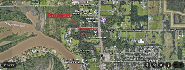 1408 N Main St, Highlands, TX 77562 - map of property location with property parcel outlined