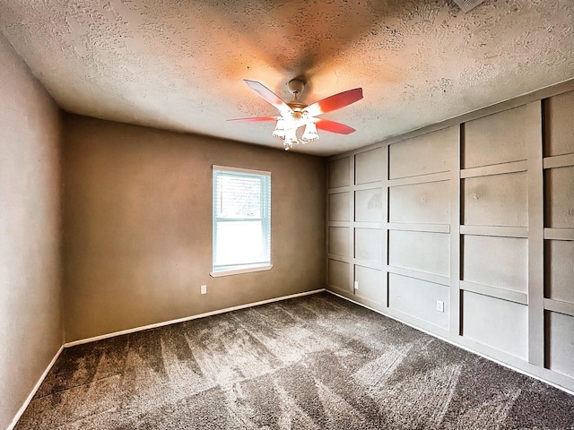 21510 N Tangle Creek Ln, Spring, TX 77388 - unfurnished room with carpet, ceiling fan, a textured ceiling, and baseboards