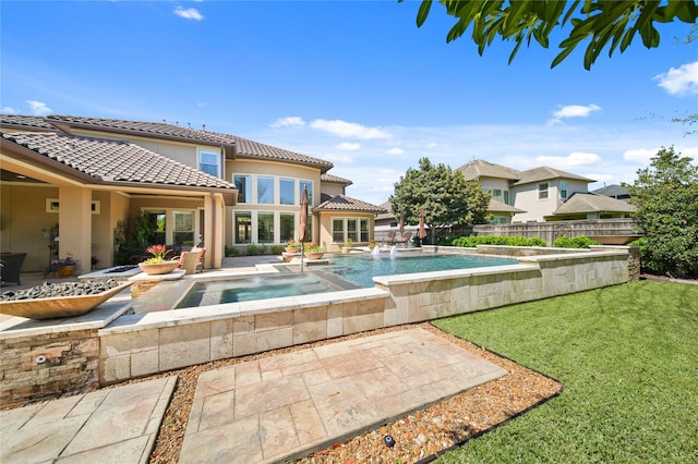 7106 Sentinel Fls, Missouri City, TX 77459 - view of swimming pool with a patio and a pool with connected hot tub
