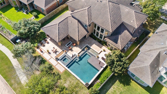7106 Sentinel Fls, Missouri City, TX 77459 - aerial view of property and surrounding area with a pool