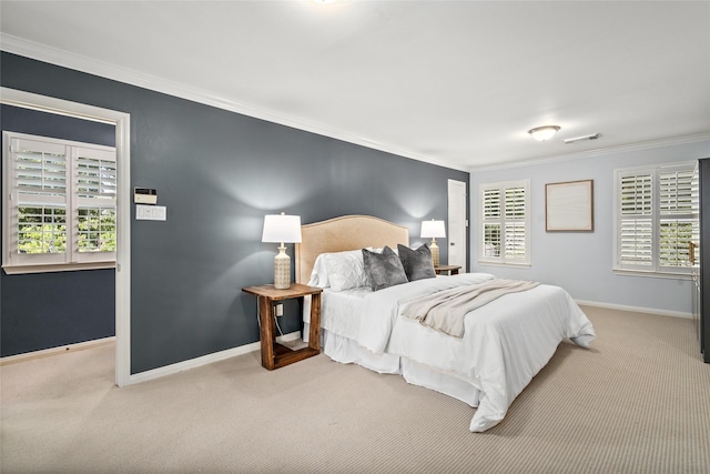 3803 Sunset Blvd, West University Place, TX 77005 - bedroom featuring carpet, baseboards, and ornamental molding
