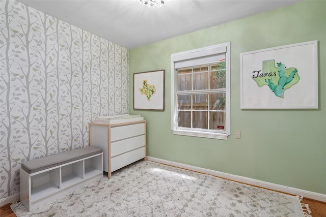 3803 Sunset Blvd, West University Place, TX 77005 - unfurnished bedroom featuring baseboards and wallpapered walls