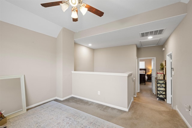 9135 Solvista Pass Ln, Houston, TX 77070 - carpeted empty room featuring attic access, a ceiling fan, baseboards, and recessed lighting