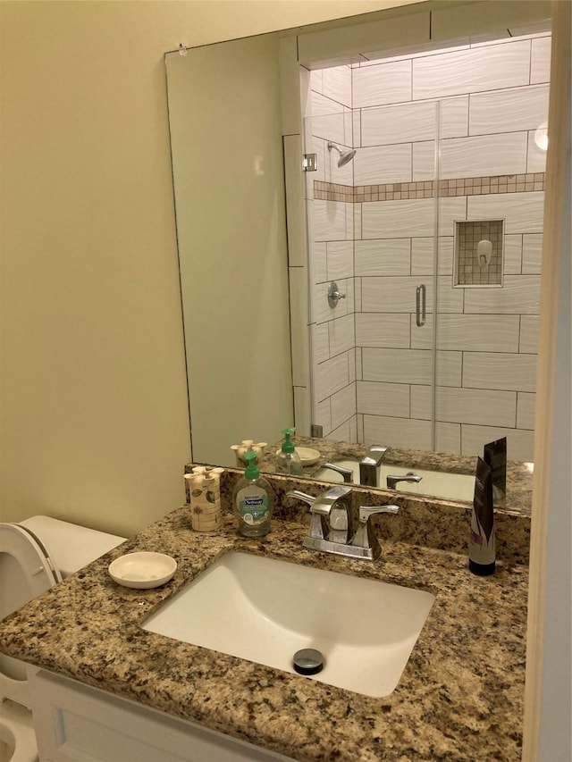 2709 Flores Bayou Bridge Rd, Angleton, TX 77515 - full bathroom with vanity and tiled shower