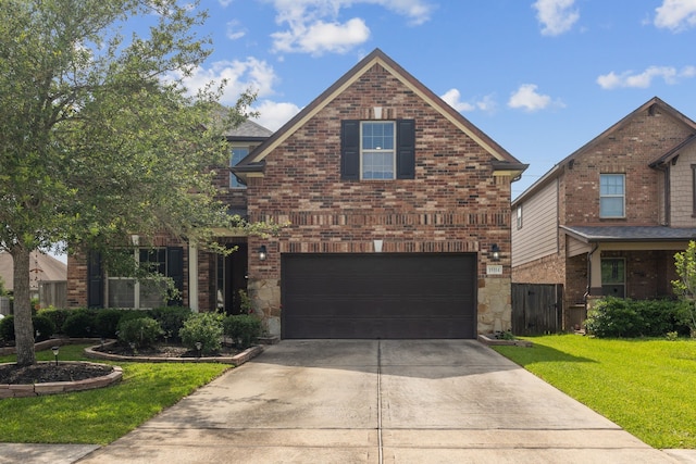 15314 Ashbrook Dove Ln, Cypress, TX 77429 - traditional home featuring an attached garage, driveway, brick siding, and a gate