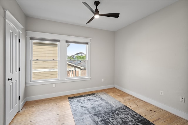 1728 Nicholson St, Houston, TX 77008 - unfurnished room with a ceiling fan, baseboards, and wood finished floors