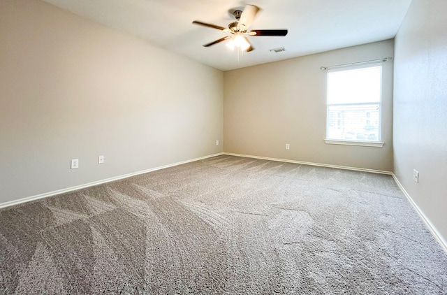 20223 Benton Springs Ln, Richmond, TX 77407 - empty room with ceiling fan, carpet flooring, and baseboards