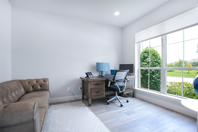 3207 Sweet Audrey Ln, Richmond, TX 77406 - office space featuring healthy amount of natural light, baseboards, light wood-type flooring, and recessed lighting