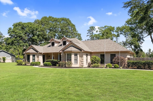 25187 Hill And Dale Ave, Splendora, TX 77372 - cape cod house with stone siding and roof with shingles