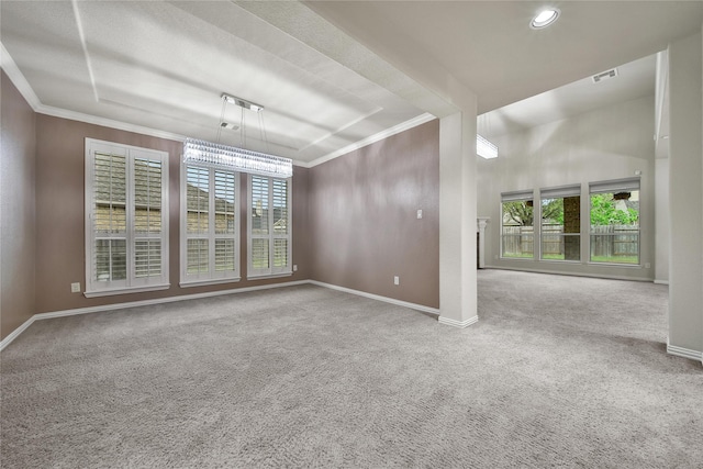 12119 Bayou Junction Rd, Cypress, TX 77433 - carpeted spare room with plenty of natural light, baseboards, and crown molding