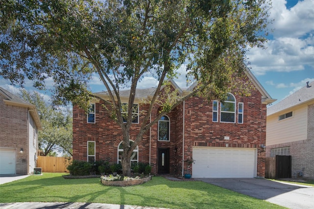 2111 Scenic Hollow Ct, Katy, TX 77450 - view of front facade with a garage, brick siding, and concrete driveway