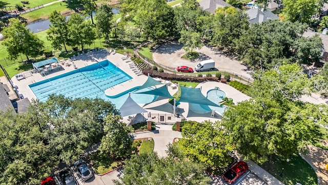 10446 Antelope Aly, Missouri City, TX 77459 - drone / aerial view of a pool area