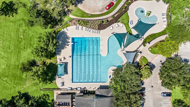 10446 Antelope Aly, Missouri City, TX 77459 - drone / aerial view of a pool area