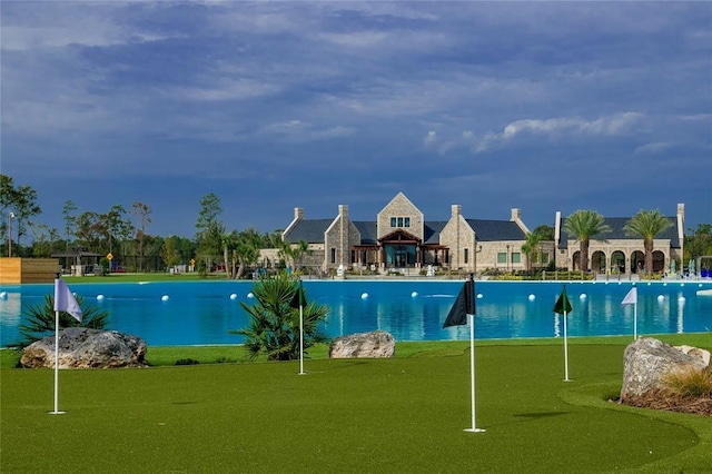 15867 Invergelder Dr, Atascocita, TX 77346 - view of pool with an area to practice putting