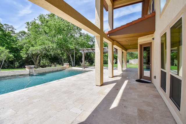 5450 Pudman River Ln, Sugar Land, TX 77479 - outdoor pool featuring a patio and a pergola