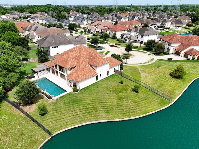 5450 Pudman River Ln, Sugar Land, TX 77479 - aerial view of residential area with a pool area and a nearby body of water