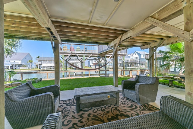 4606 Jamaica Cove Rd, Jamaica Beach, TX 77554 - view of patio with a water view and a residential view