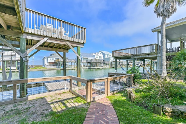 4606 Jamaica Cove Rd, Jamaica Beach, TX 77554 - dock area featuring a deck with water view