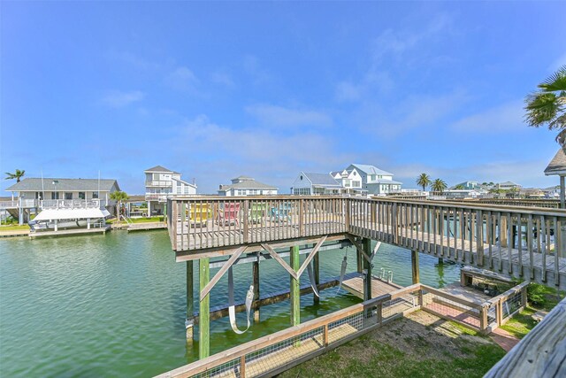 4606 Jamaica Cove Rd, Jamaica Beach, TX 77554 - dock area featuring a water view and a residential view