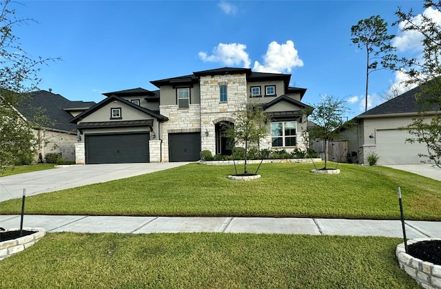 1215 Tallow Park Ln, Pinehurst, TX 77362 - french provincial home featuring stone siding, concrete driveway, and a front yard
