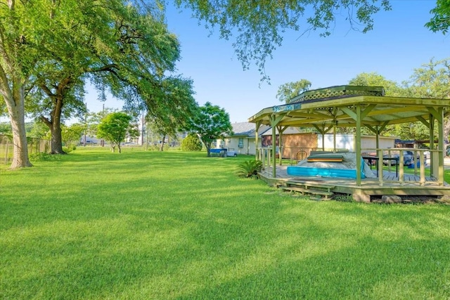3929 Almeda Genoa Rd, Houston, TX 77047 - view of grassy yard featuring a gazebo and a deck